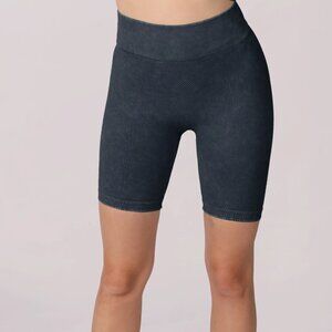 NWOT, Nikibiki Chevron Highwaist Biker Shorts in the Color Denim, One Size